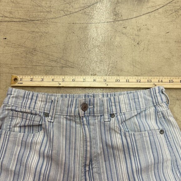 American Eagle Womens Jeans Size 6 28x27 Mom Jeans Stripe Blue White - Picture 2 of 13